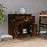 Berkfield Home Sideboard Smoked Oak 60x35x70 cm Engineered Wood in Brown | Size: 60 x 35 x 70 cm