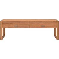 Berkfield Home TV Cabinet 140x40x45 cm Teak Wood in Brown | Size: 140 x 40 x 45 cm