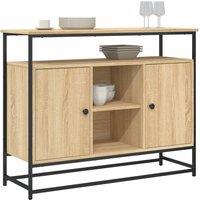 Berkfield Home Sideboard Sonoma Oak 100x35x80 cm Engineered Wood in Light Brown | Size: 100 x 35 x 80 cm
