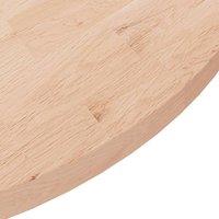 Berkfield Home Round Table Top 90x2, 5 cm Untreated Solid Wood Oak in Light Oak