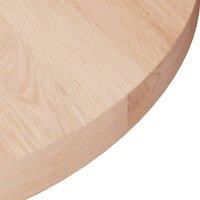 Berkfield Home Round Table Top 40x2, 5 cm Untreated Solid Wood Oak in Light Brown