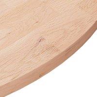 Berkfield Home Round Table Top 70x2, 5 cm Untreated Solid Wood Oak in Light Oak