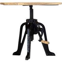 Berkfield Home Side Table 60x(46-63) cm Solid Mango Wood & Cast Iron in Brown