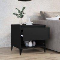 Berkfield Home Side Table Black 50x46x50 cm Engineered Wood | Size: 50 x 46 x 50 cm