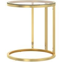 Berkfield Home Side Table Gold & Transparent 45 cm Tempered Glass