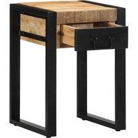 Berkfield Home Side Table 35x35x50 cm Solid Rough Wood Mango in Brown | Size: 35 x 35 x 50 cm