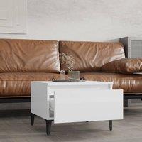 Berkfield Home Side Table High Gloss White 50x46x35 cm Engineered Wood | Size: 50 x 46 x 35 cm