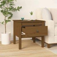 Berkfield Home Side Table Honey Brown 50x50x49 cm Solid Wood Pine | Size: 50 x 50 x 49 cm