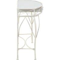 Berkfield Home Side Table French Style Metal 82x39x76 cm White | Size: 82 x 39 x 76 cm