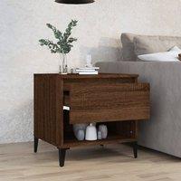 Berkfield Home Side Table Brown Oak 50x46x50 cm Engineered Wood | Size: 50 x 46 x 50 cm