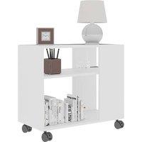 Berkfield Home Side Table White 70x35x55 cm Engineered Wood | Size: 70 x 35 x 55 cm