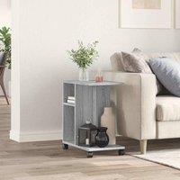 Berkfield Home Side Table with Wheels Grey Sonoma 50x30x55 cm Engineered Wood | Size: 50 x 30 x 55 cm