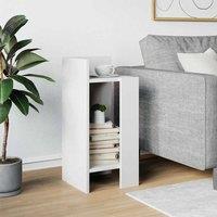 Berkfield Home Side Table with Shelf White 25.5x27x60 cm