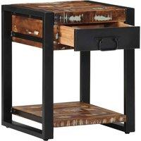 Berkfield Home Side Table Multicolour 40x40x50 cm Solid Wood Reclaimed | Size: 40 x 40 x 50 cm