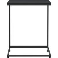 Berkfield Home Side Table with Wheels Black 55x35x70 cm Engineered Wood | Size: 55 x 35 x 70 cm