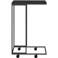 Berkfield Home Side Table with Wheels Black 40x30x63.5 cm Engineered Wood
