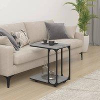 Berkfield Home Side Table with Wheels Grey Sonoma 50x35x55.5cm Engineered Wood | Size: 50x35x55.5 cm
