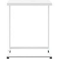 Berkfield Home Side Table with Wheels White 55x35x70 cm Engineered Wood | Size: 55 x 35 x 70 cm