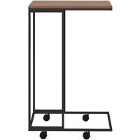 Berkfield Home Side Table with Wheels Black 40x30x63.5 cm Engineered Wood