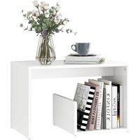 Berkfield Home Side Table White 59x36x38 cm Engineered Wood | Size: 59 x 36 x 38 cm