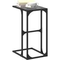 Berkfield Home Side Table with Black Glass 40x30x61.5 cm Steel