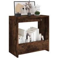 Berkfield Home Side Table Smoked Oak 50x26x50 cm Engineered Wood in Brown | Size: 50 x 26 x 50 cm