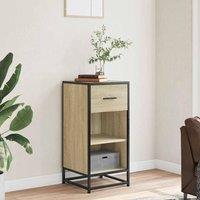 Berkfield Home Sideboard Sonoma Oak 35.5x35x76 cm Engineered Wood & Metal in Light Oak
