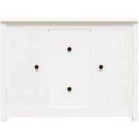 Berkfield Home Sideboard White 100x35x74 cm Solid Wood Pine | Size: 100 x 35 x 74 cm