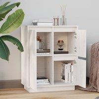 Berkfield Home Sideboard White 60x34x75 cm Solid Wood Pine | Size: 60 x 34 x 75 cm