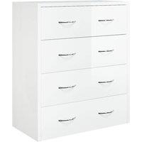 Berkfield Home Sideboard with 4 Drawers 60x30.5x71 cm High Gloss White