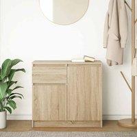 Berkfield Home Sideboard with Drawer Sonoma Oak 71x35x65 cm Engineered Wood in Light Oak | Size: 71 x 35 x 65 cm