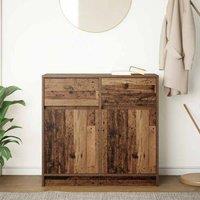 Berkfield Home Sideboard with Drawer Old Wood 80x34x76 cm Engineered Wood in Brown | Size: 80 x 34 x 76 cm