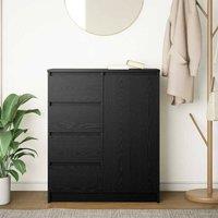 Berkfield Home Sideboard with Drawers Black Oak 71x35x84 cm Engineered Wood | Size: 71 x 35 x 84 cm