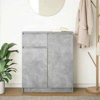 Berkfield Home Sideboard with Drawer Concrete Grey 71x35x84 cm Engineered Wood | Size: 71 x 35 x 84 cm