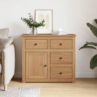 Berkfield Home Sideboard with Drawers Panama 93x40x80 cm Solid Wood Pine in Brown | Size: 93 x 40 x 80 cm