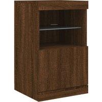 Berkfield Home Sideboard with LED Lights Brown Oak 41x37x67 cm | Size: 41 x 37 x 67 cm