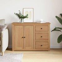 Berkfield Home Sideboard with Drawers Panama 112x40x80 cm Solid Wood Pine in Tan | Size: 112 x 40 x 80 cm