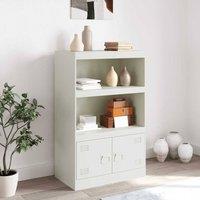 Berkfield Home Sideboard White 67x39x107 cm Steel | Size: 67 x 39 x 107 cm