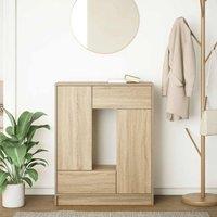 Berkfield Home Sideboard with Drawers & Doors Sonoma Oak 73x31x90 cm in Light Tan | Size: 73 x 31 x 90 cm