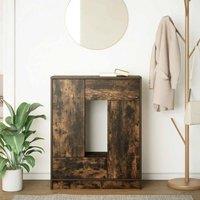Berkfield Home Sideboard with Drawers & Doors Smoked Oak 73x31x90 cm in Brown | Size: 73 x 31 x 90 cm