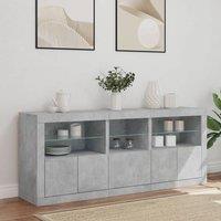 Berkfield Home Sideboard with LED Lights Concrete Grey 162x37x67 cm | Size: 162 x 37 x 67 cm