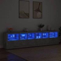 Berkfield Home Sideboard with LED Lights Concrete Grey 283x37x67 cm | Size: 283 x 37 x 67 cm