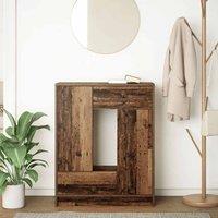 Berkfield Home Sideboard with Drawers & Doors Old Wood 73x31x90 cm in Brown | Size: 73 x 31 x 90 cm