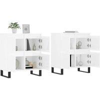 Berkfield Home Sideboards 2 pcs High Gloss White Engineered Wood