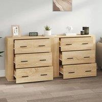 Berkfield Home Sideboards 2 pcs Sonoma Oak Engineered Wood in Light Tan
