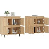 Berkfield Home Sideboards 2 pcs Sonoma Oak Engineered Wood in Light Brown