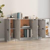 Berkfield Home Sideboards 3 pcs Concrete Grey Engineered Wood