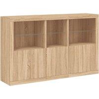 Berkfield Home Sideboard with LED Lights Sonoma Oak 162x37x100 cm in Brown | Size: 162 x 37 x 100 cm