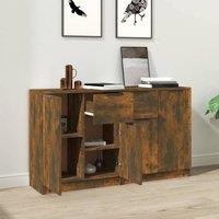 Berkfield Home Sideboards 2 pcs Smoked Oak 60x30x70 cm Engineered Wood in Brown | Size: 60 x 30 x 70 cm