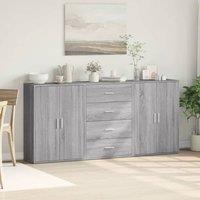 Berkfield Home Sideboards 3 pcs Grey Sonoma 60x31x84 cm Engineered Wood | Size: 60 x 31 x 84 cm